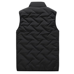 Chaleco acolchado de invierno para hombre, sin mangas, de algodón suave, con cuello alto, cierre de cremallera, patrón liso, uniforme deportivo para empresas, Mono Riders - Product Image 2