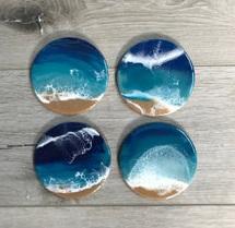 <b>Marine</b> <b>Resin</b> Coasters Customizable High Quality <b>Resin</b> Maple Coasters Customized Acacia Wood Epoxy <b>Resin</b> coaster for Glass Cup - Product Image 2