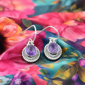 Natural Amethyst <b>Dangle</b> <b>Earrings</b> 925 Sterling Silver Handmade Boho Vintage Drop <b>Earrings</b> Women Gemstone Jewelry Christmas gift - Product Image 1