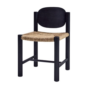 Modern Minimalist Design Garden Sets Teak Wood Garden <b>Chair</b> Outdoor Furniture Sea Grass Seat Patio Provides Relaxed Outdoor Feel - Product Image 4
