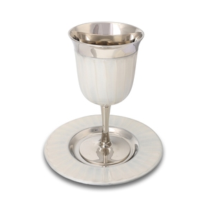 10 oz Kiddush Tasses Shabbat Vacances Kiddush Tasse En Laiton Avec Argent Shabbat Juif Religieux Bénédiction Vin Tasses De L'Inde - Product Image 6