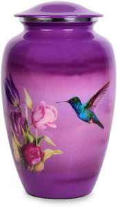 โกศบรรจุอัฐิรูปนกฮัมมิงเบิร์ด (โกศสีม่วงขนาดใหญ่รูปนกฮัมมิงเบิร์ด) โกศสำหรับพิธีศพและเผาศพ ขนาด 200 คิวบิกอินเช่ - Product Image 6
