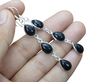 Boho Style 925 Sterling Silver Black Onyx Gemstone Earrings <b>Jewelry</b> <b>Handmade</b> Silver Earrings <b>Jewelry</b> For Women Wedding Gift For - Product Image 1