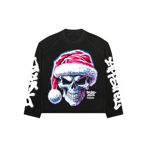 Sudadera con Capucha y Cremallera de Fibra de Bambú Estampada, Transpirable, 380g, Tela de Rizo, Color Negro y Rojo, Gran Venta 2026 - Product Image 6