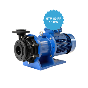 Italian magnetic centrifugal pumps model HTM 80 PP with <b>motor</b> 15 kw made of plastic for acid handling water pump - Product Image 1
