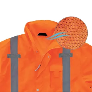 Vestes Softshell réfléchissantes pour hommes pour la construction Vestes ignifuges haute visibilité pour travailleurs Manteaux coupe-vent - Product Image 3