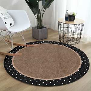 Elegant Round Jute <b>Rug</b> Sets with Black Border Perfect for Home Decor and Outdoor Space Enhancements - Product Image 6