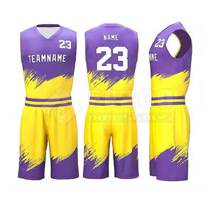 Conjuntos de Uniformes de Baloncesto Transpirables de Alta Calidad en Color Personalizado para Hombres Adultos, 100% Poliéster, Sin Mangas, Servicio OEM - Product Image 1
