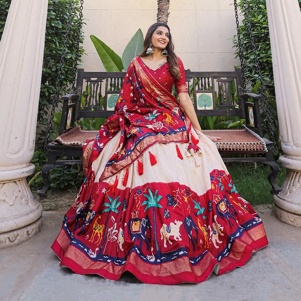 Lụa lehenga choli dân tộc Bộ sưu tập ưa thích in Dola lụa lehenga choli cho phụ nữ mặc bộ sưu tập