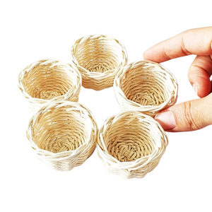 Đồ Chơi Trẻ Em Dễ Thương Giỏ Dã Ngoại Bện Tròn Màu Trắng Mây Nhà Búp Bê Mini Đồ Chơi Thu Nhỏ Cho Trẻ Em Búp Bê Em Bé Đồ Chơi Nhà Bếp Vườn Thần Tiên - Product Image 2