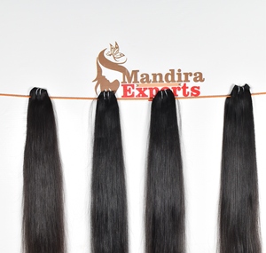 Extensions de cheveux humains vierges indiens bruts 100 % non traités, cuticules alignées, couleur naturelle, cheveux de temple - Product Image 4