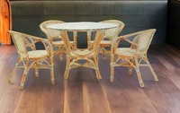 Ensemble de salle à manger PELANGI BISTRO, meubles de maison modernes faits à la main, avec table, pour appartement, entrée, hôtel, Indonésie