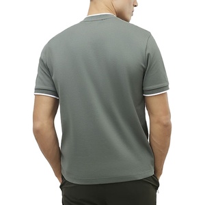 T-Shirt Unisex Slim Fit Heavyweight High Quality Material Ribs <b>Arms</b> Comfortable Design Screen Print Logo Blank Summer T-Shirt - Product Image 6