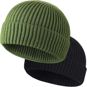 Gorros de alta calidad con logotipo, gorro para gorros de invierno Unisex para mujeres y hombres, gorros de punto suaves y cálidos Unisex con puños - Product Image 3