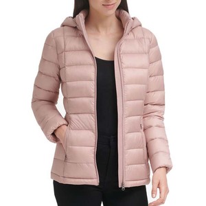 Chaqueta Acolchada Ligera para Mujer, Tejida, Impermeable, Transpirable, Cortavientos, con Capucha, para Otoño e Invierno, en Oferta - Product Image 1