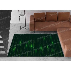 Alfombra con Código Binario - Alfombra Moderna con Código Matricial Impreso para Oficina o Dormitorio, Alfombra Goblen - Product Image 5