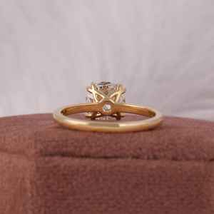 Igi แหวนประดับเพชรทรงกลมขนาด14K สีเหลืองโรสโกลด์สำหรับปลูกในห้องปฏิบัติการทรงกลม1กะรัต - Product Image 4