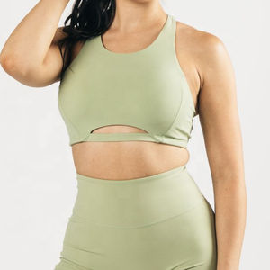 Sujetador Deportivo Sin Costuras con Logotipo Personalizado, Soporte Medio, Elegante, de Secado Rápido, para Gimnasio, Yoga, Fitness, Top Corto, Transpirable, Talla Grande, Reversible - Product Image 6