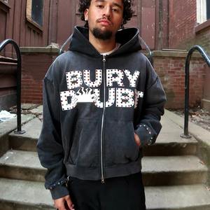 2025 sudaderas y sudaderas informales para hombre con logotipo personalizado de diamantes de imitación fabricante de ropa de gran tamaño Unisex sudaderas con capucha para hombre - Product Image 6