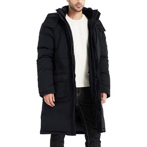 2026 OEM Heavy Best Bubble Long Hooded Black <b>Longline</b> Parka <b>Coat</b> Custom <b>Men</b> Shiny <b>Puffer</b> Jacket for <b>Men</b> Comfortable New Design - Product Image 4