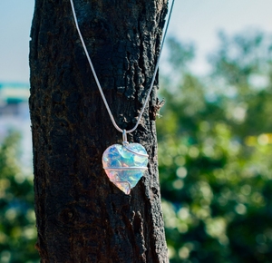 จี้ Opalite Wire Wrap Heart & Moon ดีไซน์ใหม่,พร้อมจี้บำบัดสำหรับสร้อยคอ - Product Image 6
