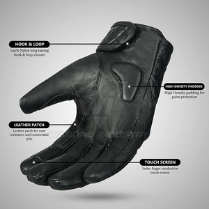 Gants de moto en cuir pour l'hiver, à doigts entiers, légers, résistants aux chocs, coupe-vent, fermeture à scratch, pour usage extérieur - Product Image 5