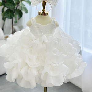 Vietnam Nhung Nguyen personnalisable grande taille filles robe longue en mousseline de soie avec paillettes OEM ODM robe de princesse pour enfants - Product Image 4