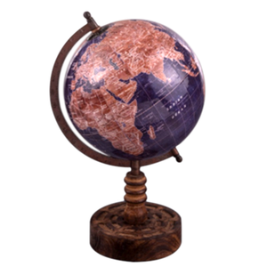 Grand globe terrestre décoratif en métal avec un design complexe parfait pour la décoration de bureau ou l'affichage intérieur classique - Product Image 5