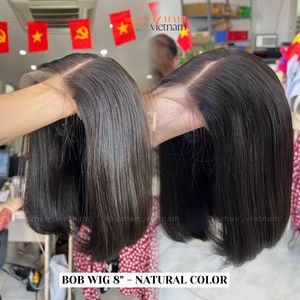 วิกผมบ๊อบผมตรงโครงสีดำวิกผมแท้100% เวียดนามวิกผมด้านหน้า had/swiss - Product Image 6