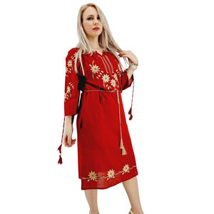 Midi <b>Dress</b> for <b>Girls</b> Embroidered Party Wear <b>Long</b> Maxi Elegant Spring Cotton <b>Dress</b> - Product Image 3