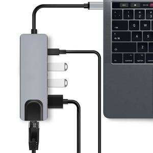Hub USB C 5-en-1 pour <span class=keywords><strong>MacBook</strong></span> Pro/<span class=keywords><strong>Air</strong></span> pour Dell iPad Pro Chromebook 4K HDTV Ethernet 2 USB 3.0 100W PD <span class=keywords><strong>adaptateur</strong></span> multiport tout neuf - Product Image 4