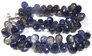 ลูกปัด iolite ทรงเหลี่ยมเพชรพลอยทรงหยดน้ำตาสีฟ้าเกรดสูง9เส้นใย8-11มม. พลอย160 briolette ธรรมชาติอัญมณีหลวมสำหรับเครื่องประดับ - Product Image 5