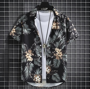 Customizable <b>Men's</b> Summer Top and <b>Shorts</b> Set Hawaii Casual Loose Fit Shirt with Trendy Print Beachwear Lightweight Outfit - Product Image 3