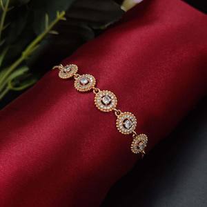 Pulsera oxidada hecha a mano ajustable desgaste de fiesta de latón puro aspecto dorado tamaño libre brazalete de plata con perla para regalos - Product Image 1