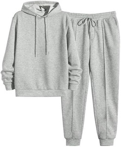 Winter 2Pcs Men's Printed Fleece Tracksuit 100% Cotton Breathable Thick <b>Fur</b> Pullover Cardigan Jacket Sweat Pants Blank <b>Hoodie</b> - Product Image 1