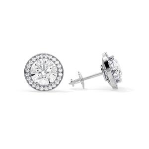 Boucle d'oreille diamant Moissanite Halo coupe ronde CVD/HPHT boucle d'oreille diamant breloque diamant blanc boucle d'oreille Antique femme bijoux - Product Image 5
