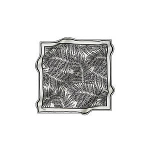 100% Silk Twill Square Scarf-Black and White Leaf Pattern Digital Print - Product Image 1