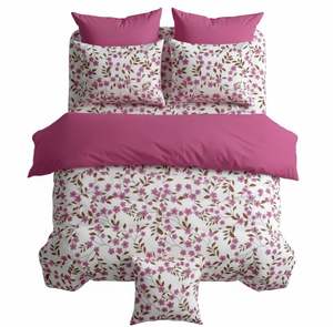 Ensemble de draps de lit en microfibre moderne à motif géométrique de luxe, taille Queen, avec garnissage en polyester, doux et 2 taies d'oreiller - Product Image 2