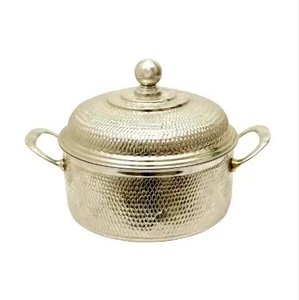 Pot de luxe en métal argenté et doré avec casseroles, table de mariage, plat de service pour garder les aliments au chaud - Product Image 3