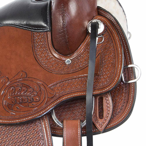 Selles de cheval robustes de haute qualité en cuir Selle de cheval occidentale Nouveau saut Contact étroit Selle de cheval en cuir d'origine - Product Image 6