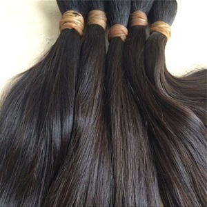 Cutícula alineada Raw vendedor máquina trama Color negro sedoso recto Remy extensión del pelo SUR DE LA India joven virgen templo humano - Product Image 1