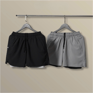 Short de course d'été à logo personnalisé, entrejambe de 5 pouces à cordon de serrage, vêtements de sport de qualité supérieure à séchage rapide, short de sport en polyester 2 en 1 pour hommes - Product Image 2