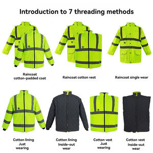 Vêtements de travail haute visibilité à manches longues imperméables pour l'hiver Construction avec logo personnalisé Veste réfléchissante de sécurité haute visibilité - Product Image 3