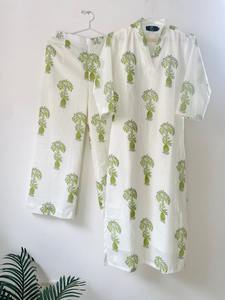 Pine Kurta Co-ord Set Indian Fashion Styling Kurti et pantalon de qualité haut de gamme du fabricant indien - Product Image 2