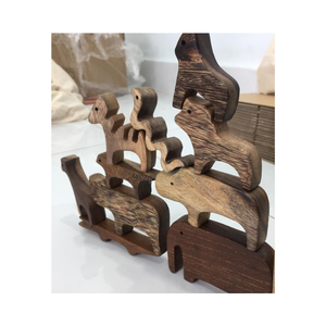 Jeu d'animaux en bois jouets pour enfants animaux en bois naturel coloré de qualité supérieure 99GD - Product Image 6