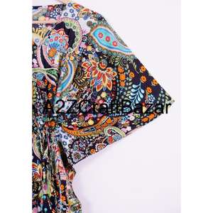 Kaftan mi-long en coton fait main pour femmes, couvre-plage, été, bohème, ample, décontracté, respirant, écologique, confort avant - Product Image 4