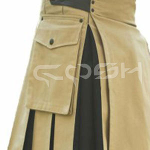 Nouveau kilt tactique utilitaire en coton Highland pour hommes, polyvalent, beige, noir, hybride, fournisseur de marque privée - Product Image 5
