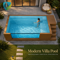 Piscine extérieure en fibre de verre sur structure en acier de 20 pieds ou 40 pieds, avec spa chauffant et accessoires pour piscine conteneur