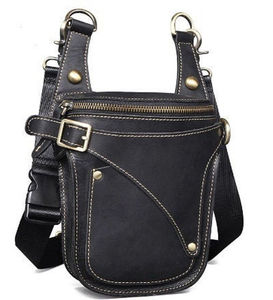 Sac banane en cuir tendance pour hommes et femmes, sac de jambe, sac de moto, sac de taille, sac de cuisse en cuir, vente en gros - Product Image 4