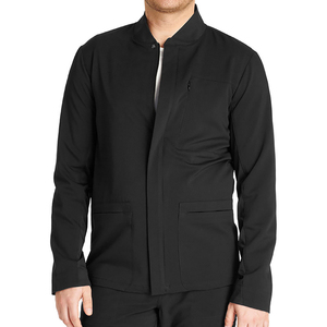High Quality Custom Logo Doctor <b>Scrubs</b> Men's Hospital <b>Uniform</b> 3 Pocket Zipper Front <b>Scrub</b> Jackets Spandex/Polyester Twill - Product Image 1